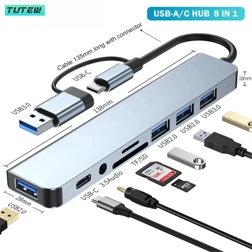 Laptop Accessories Hub - 8 in 1 USB C ハブ