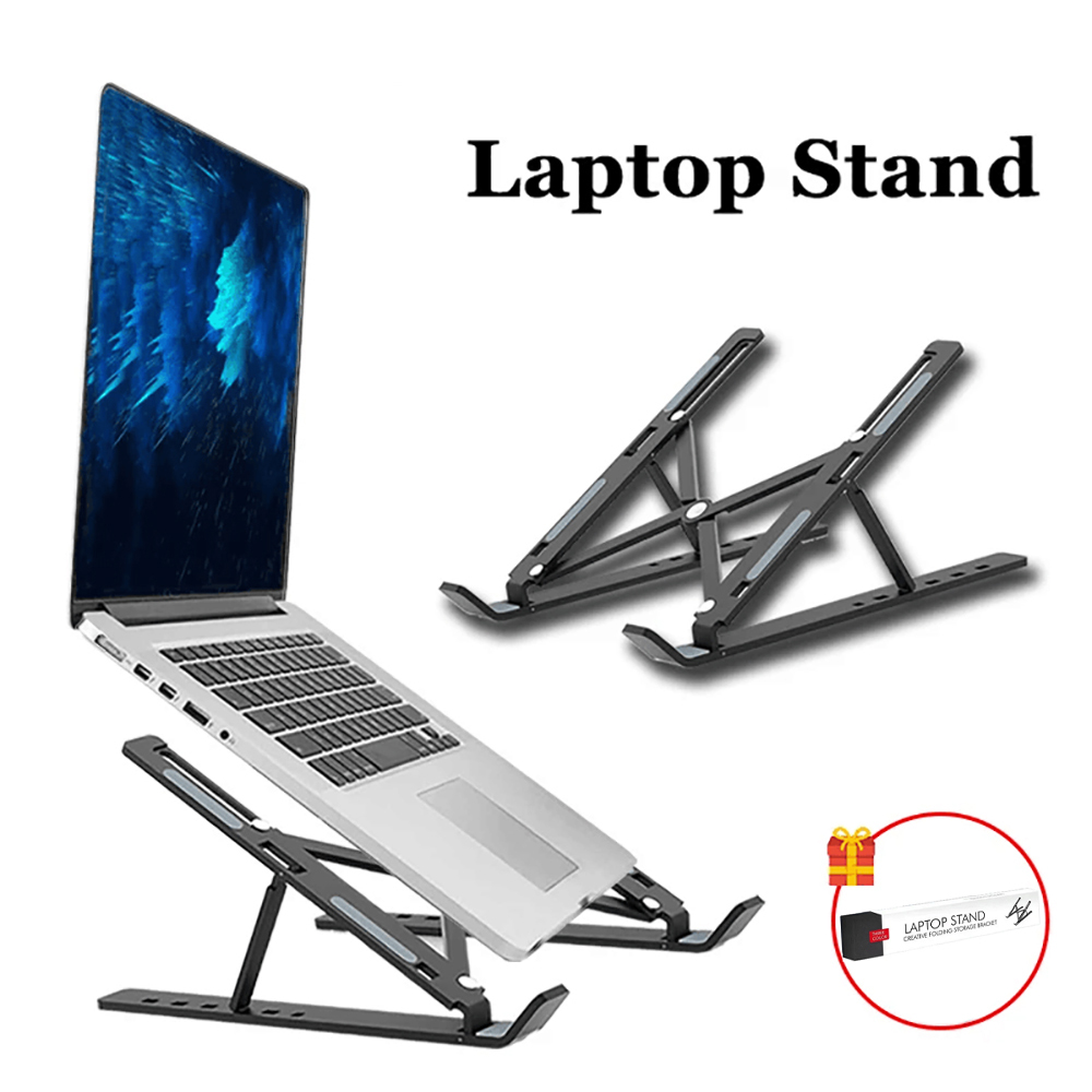 Laptop Accessories And Gadgets - ラップトップスタンドポータブル折りたたみ式ノートブックブラケット調整可能なコンピュータモニターホルダー Macbook Air iPad タブレット用ベースアクセサリー