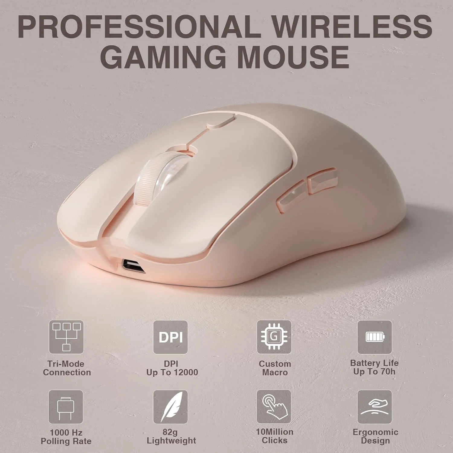 Laptop Ergonomic Accessories - AULA SC580X トライモードワイヤレスゲーミングマウス 12000DPI PAW3325 500mAh