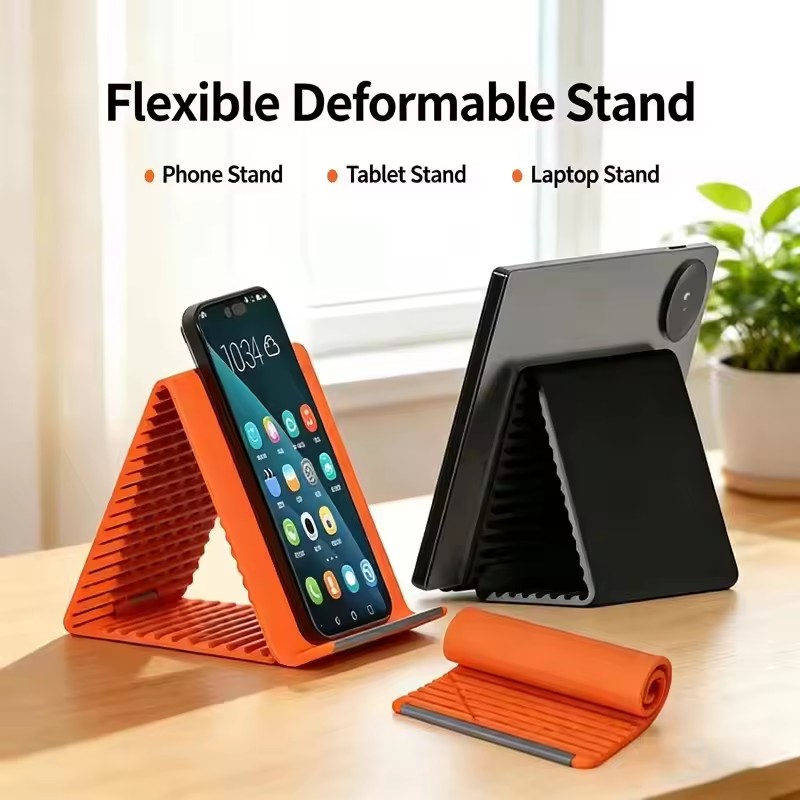 Laptop Ergonomic Accessories - 怠惰な携帯電話スタンドシリコンデスクトップタブレットラップトップホルダークリエイティブフレキシブル折りたたみ式変形スタンドトラベルアクセサリー