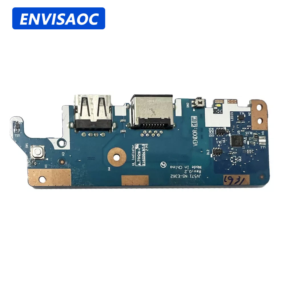 Laptop Repair Accessories - Lenovo v15,g2,alc,v15,g3,iap,ラップトップ,USB,rj45,jv571,NS-E362用のケーブルスイッチ付き電源ボタンボード