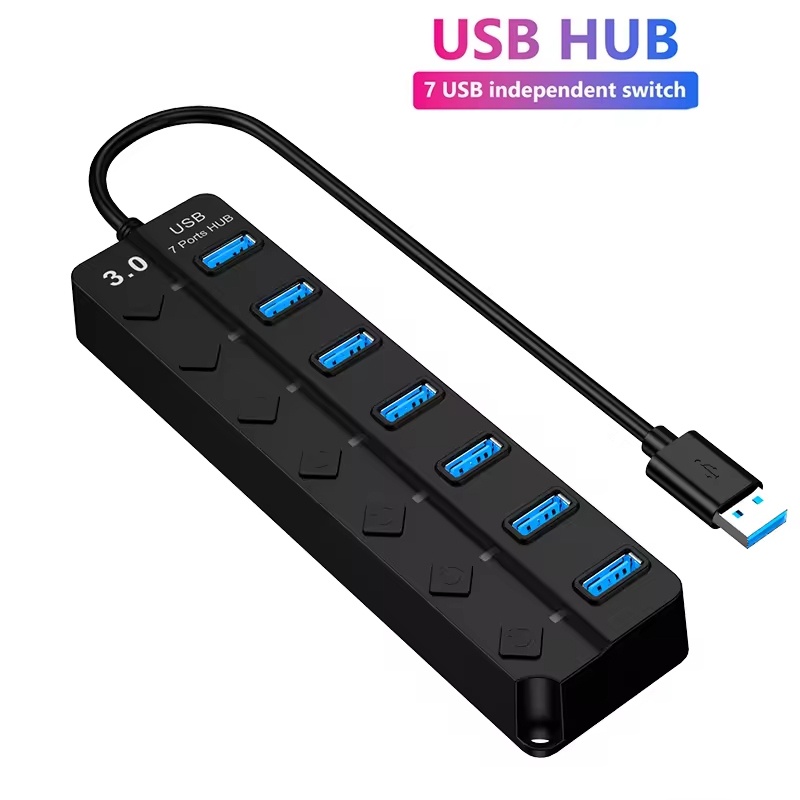 Laptop Accessories Hub - USB 3.0電源アダプター 4/7ポート USBスプリッターハブ USBハブ ドッキングステーション