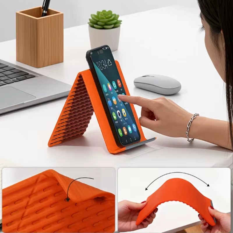 Laptop Ergonomic Accessories - 柔軟で折りたたみ可能なシリコン製スマホホルダー、ポータブルで角度調整可能な多機能デスクトップスタンド、ノートパソコン、タブレット、自宅、オフィス用