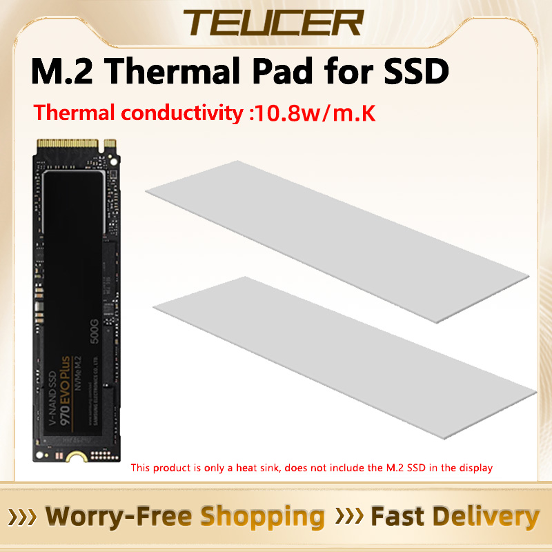 Laptop Accessories Cooling Pad - TEUCER M.2 サーマルパッド 10.8W/mk 70x20mm シリコンサーマルパッド非導電性ヒートシンク冷却パッドラップトップヒートシンク/SSD