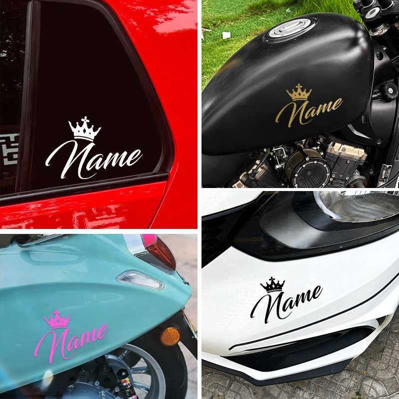 Laptop Accessories Name - カスタムクラウン名ステッカー パーソナライズされたテキスト 防水ビニールデカール 自己粘着式 車 カップ