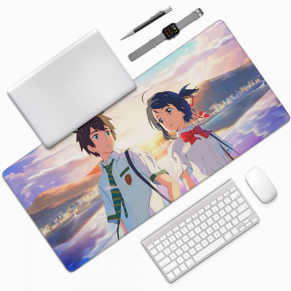 Laptop Accessories Name - 日本アニメ「君の名は」大型マウスパッドコンピュータキーボードマウスマットゲーマーPCラップトップデスクマットオフィスアクセサリーテーブルマット