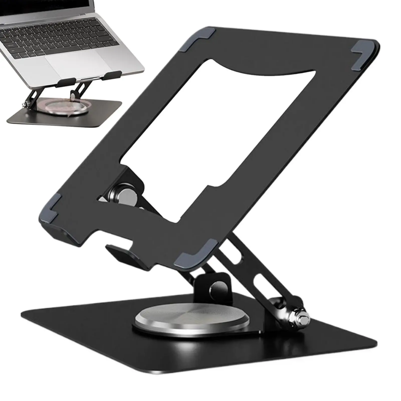 Laptop Ergonomic Accessories - LUSQI 360 ° 回転式ラップトップスタンド 二軸高さ調整 スチールベース