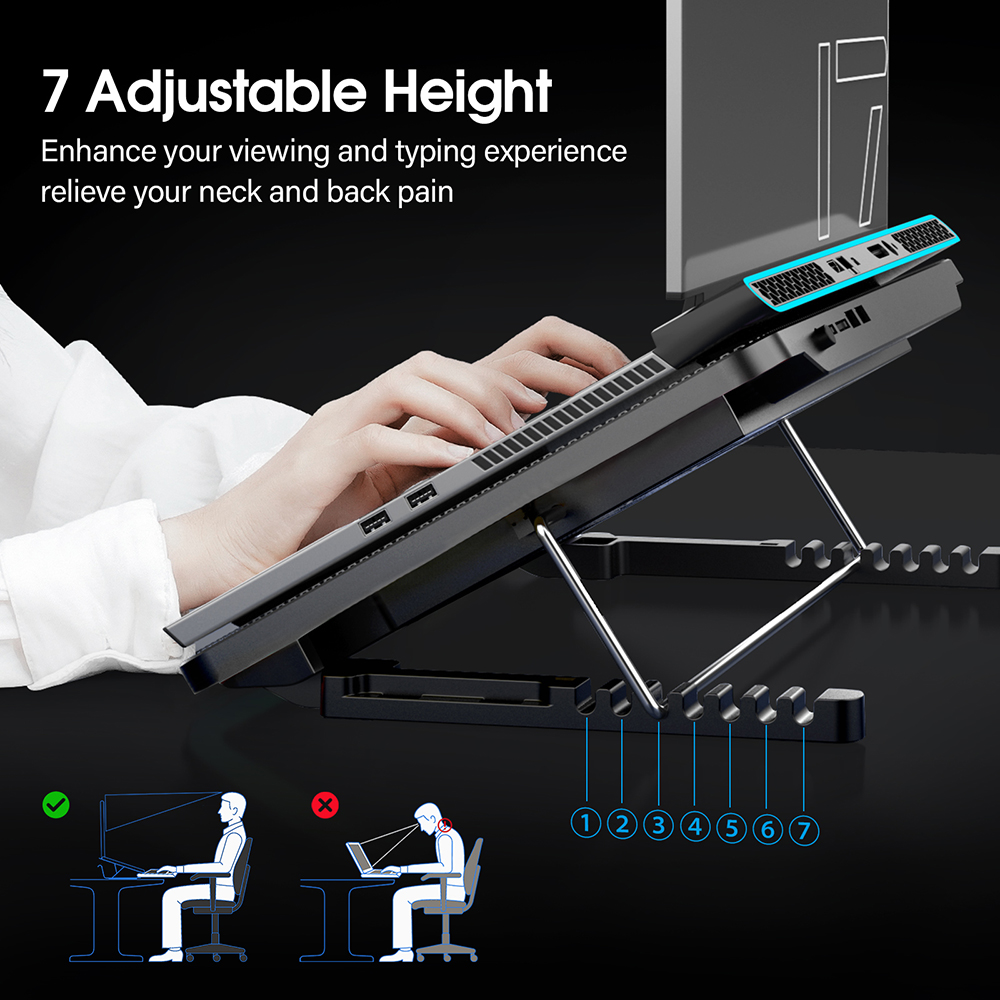 Coolcold-ラップトップ冷却パッド、6つの静かなファン - Laptop Accessories Cooling Pad のレビューと価格