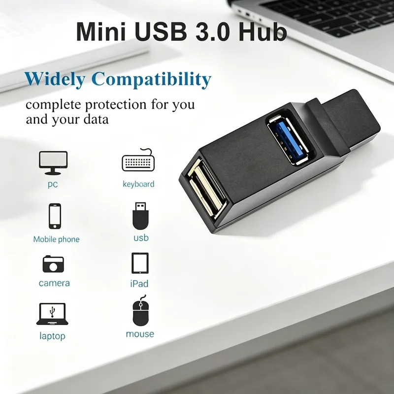 USB 3.0 2.0 回転可能な 3 ポートハブスプリッタ - Laptop Accessories And Gadgets のレビューと価格