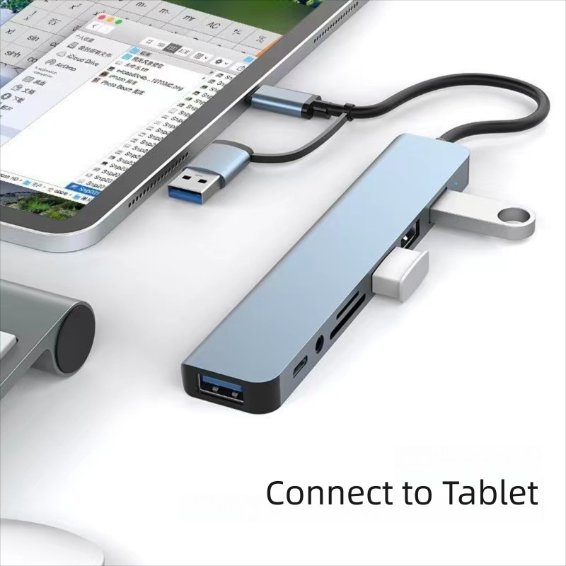 8in2ポートUSB CスプリッターUSBハブ タイプCエク - Laptop Accessories Hub のレビューと価格
