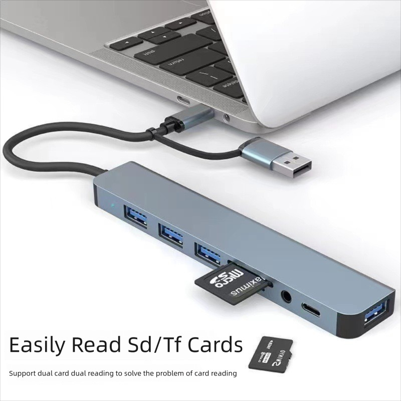 8in2ポートUSB CスプリッターUSBハブ タイプCエク - Laptop Accessories Hub のレビューと価格