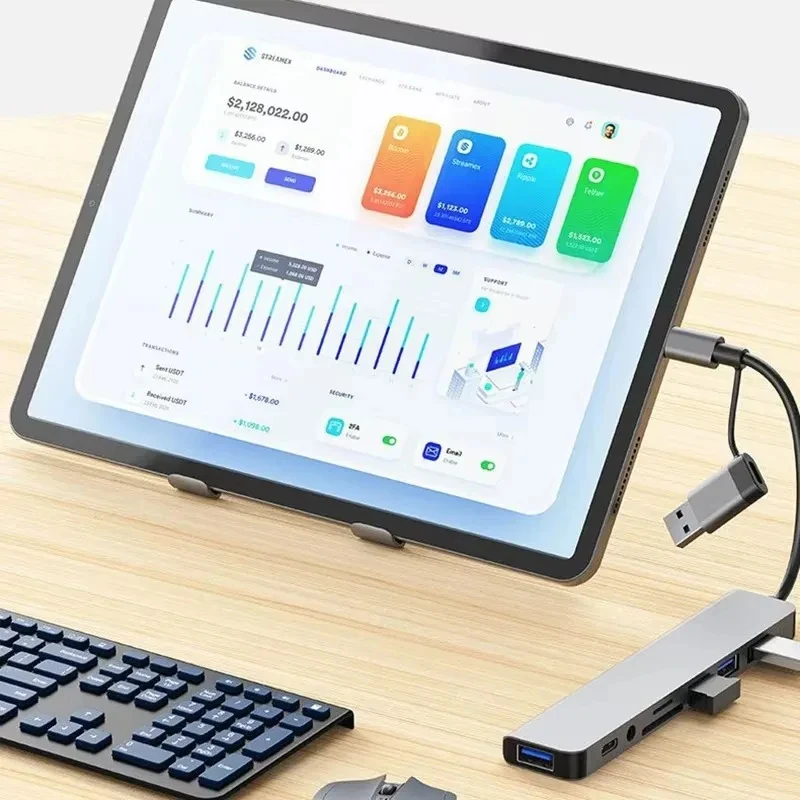 8 in 1 USB C ハブ USB スプリッター USB - Laptop Accessories Hub のレビューと価格