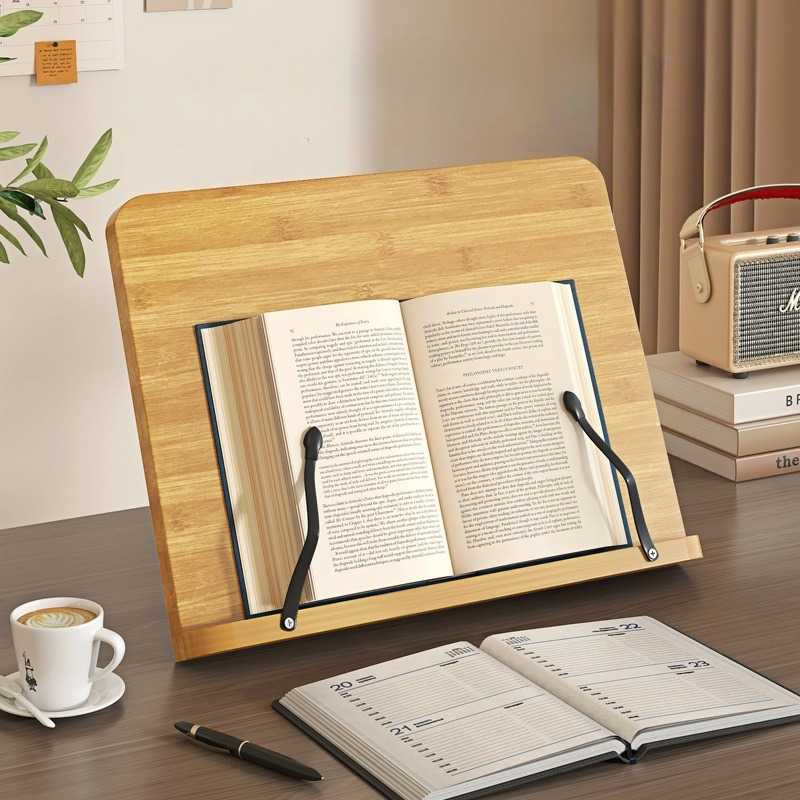 木製読書用ブックスタンド、多機能ラップトップサポート、8段階 - Laptop Ergonomic Accessories のレビューと価格