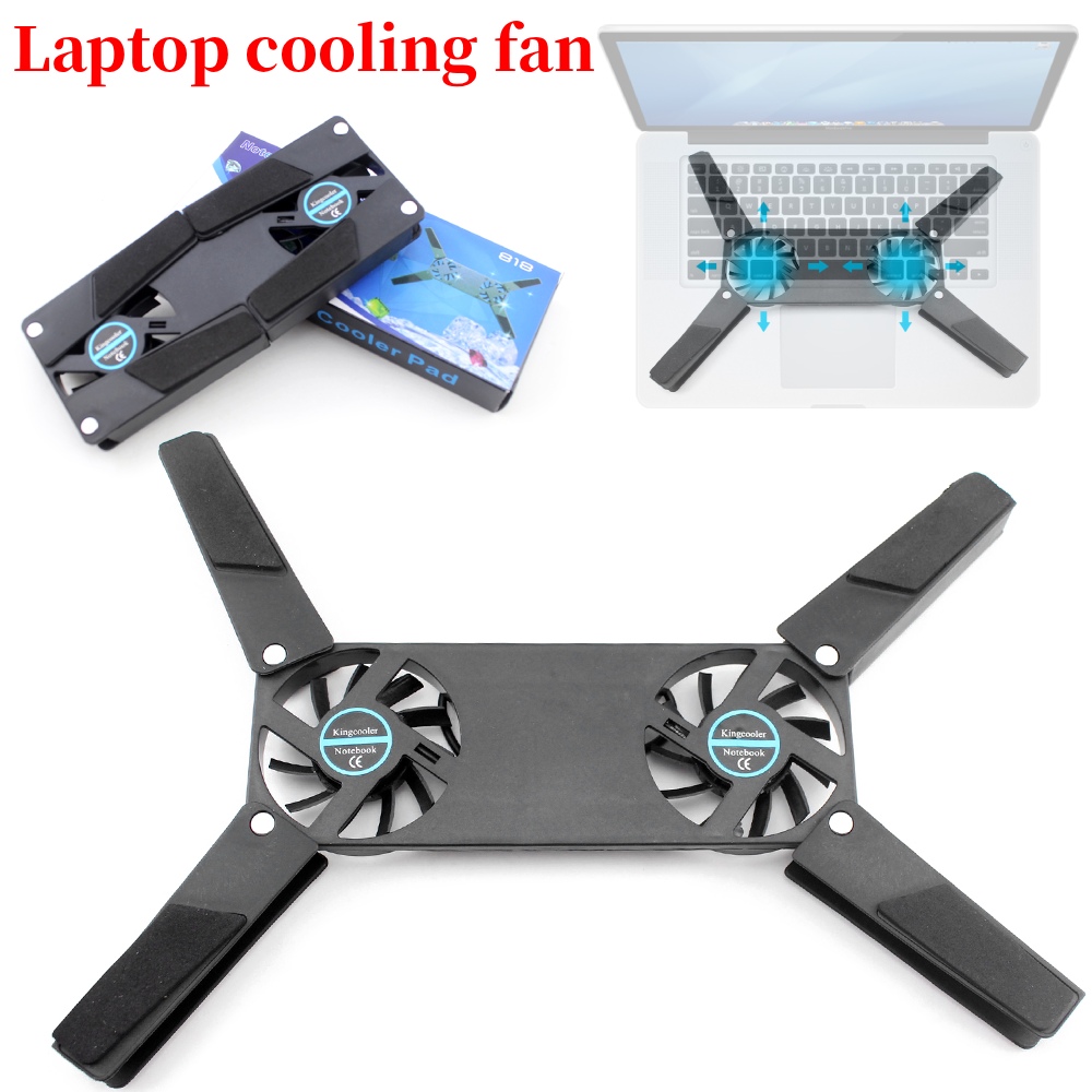 折りたたみ式冷却パッド ノートパソコンクーラー ダブルファン - Laptop Accessories Cooling Pad のレビューと価格