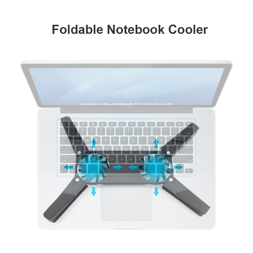 折りたたみ式冷却パッド ノートパソコンクーラー ダブルファン - Laptop Accessories Cooling Pad のレビューと価格