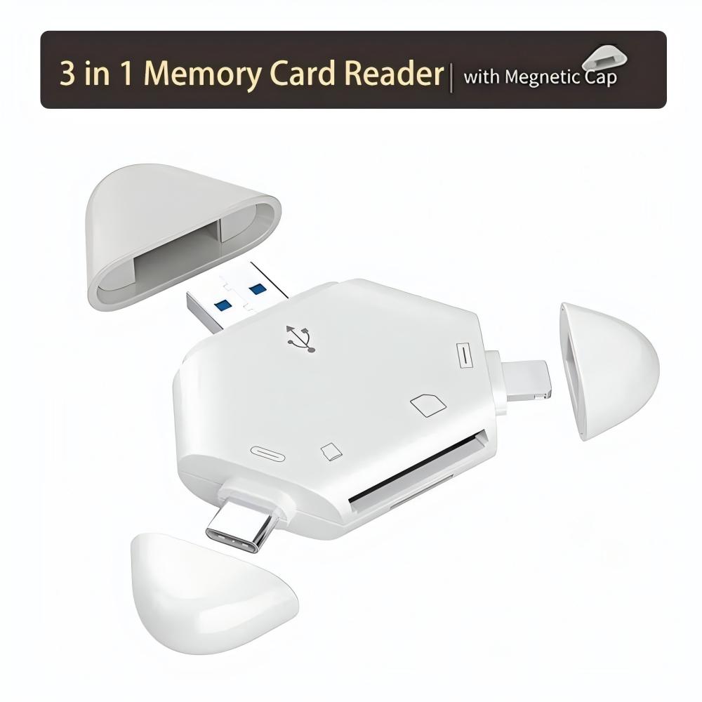 3in1メモリカードリーダー、三角形磁気キャップ付き、USB - Laptop Ergonomic Accessories のレビューと価格