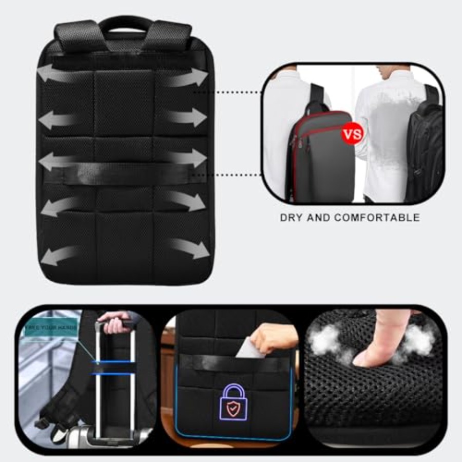 スリムで拡張可能な 15 15.6 16 インチのラップトッ - Laptop Backpack Anti Theft のレビューと価格