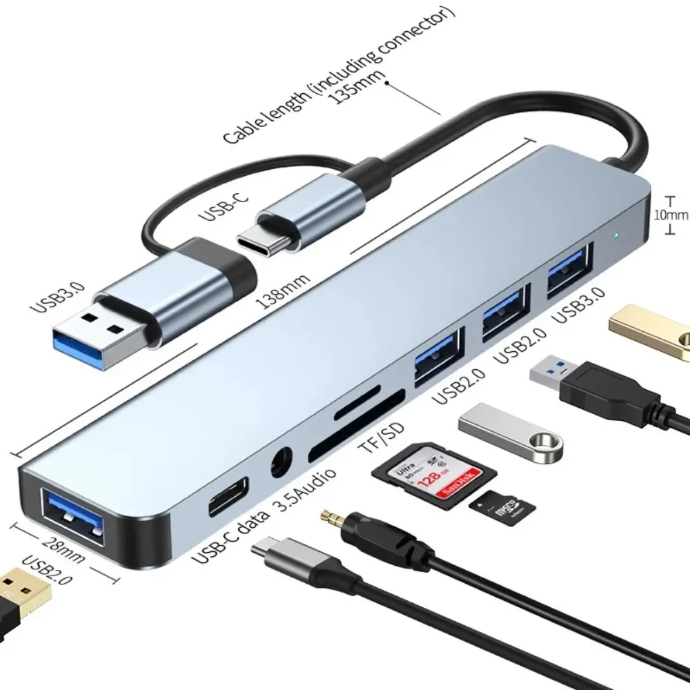 8 In 2 USB-C ハブ 3.0 SD/TF カードリ - Laptop Accessories Hub のレビューと価格