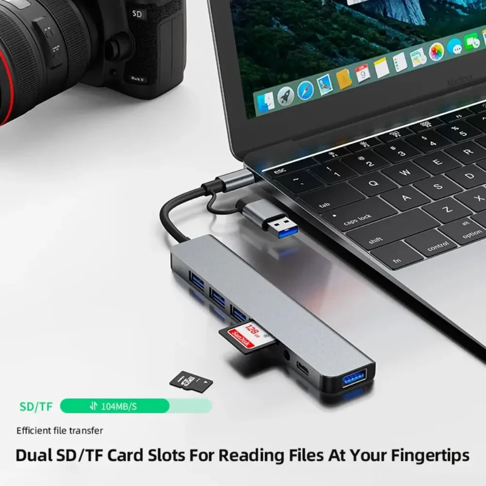 8 In 2 USB-C ハブ 3.0 SD/TF カードリ - Laptop Accessories Hub のレビューと価格