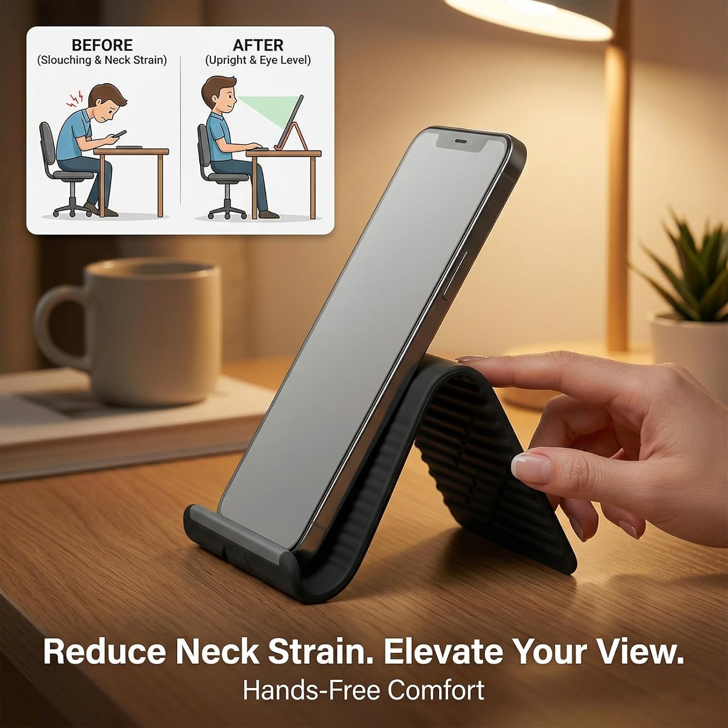 柔軟で折りたたみ可能なシリコン製スマホホルダー、ポータブルで - Laptop Ergonomic Accessories のレビューと価格