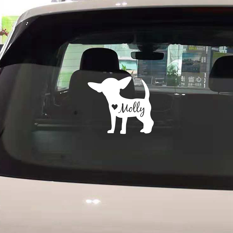 かわいいチワワデカールパーソナライズされた犬の名前ビニールス - Laptop Accessories Name のレビューと価格
