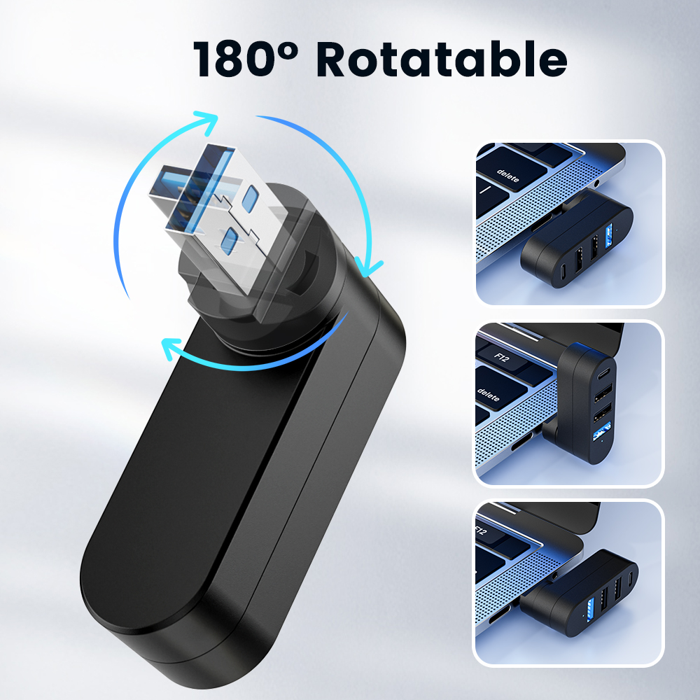 4ポートマルチUSB 2.0ハブ ミニUSBハブ 180 ° - Laptop Accessories Hub のレビューと価格