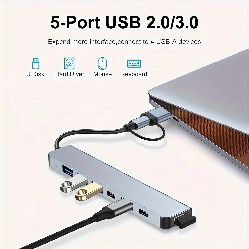 2in1 USB3.0ハブ 7ポート Type-C拡張スプリ - Laptop Accessories And Gadgets のレビューと価格