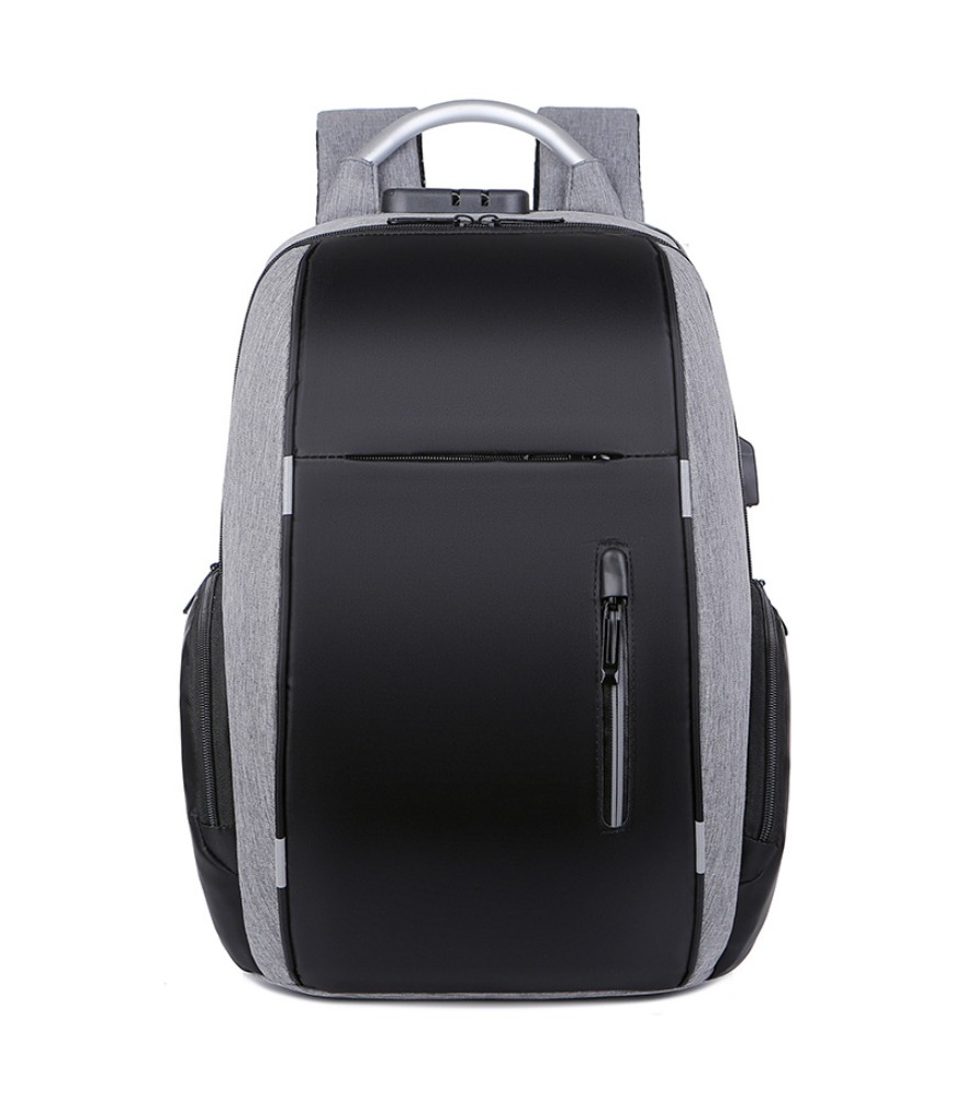 黒の盗難防止バックパック、金属製トップハンドル、撥水反射トリ - Laptop Backpack Anti Theft のレビューと価格