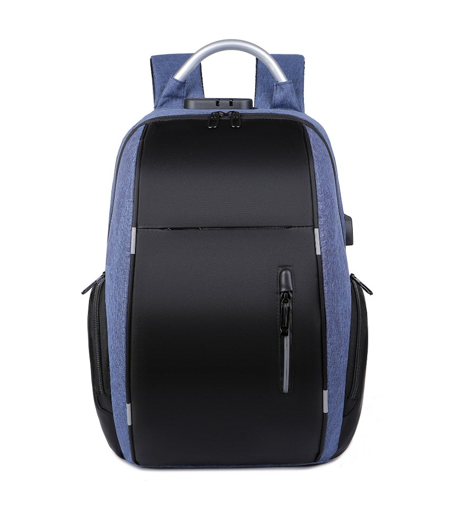 黒の盗難防止バックパック、金属製トップハンドル、撥水反射トリ - Laptop Backpack Anti Theft のレビューと価格