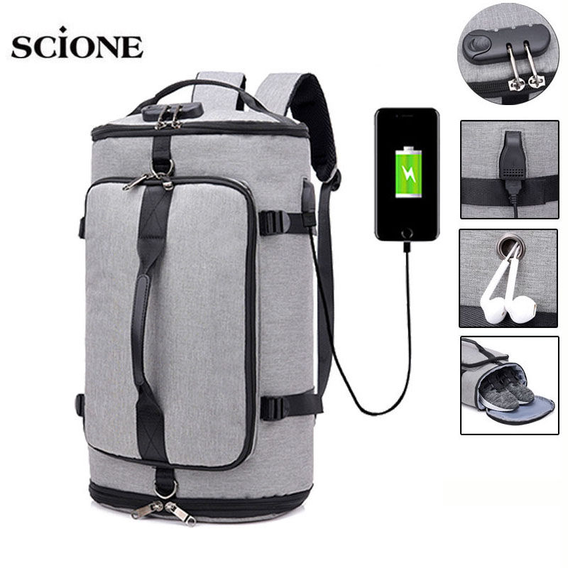 男性用usb付き盗難防止ジムバックパック,フィットネストレー - Laptop Backpack Anti Theft のレビューと価格