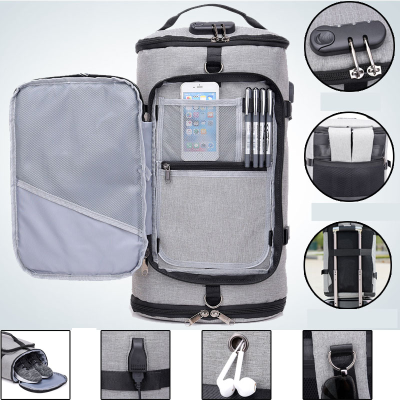 男性用usb付き盗難防止ジムバックパック,フィットネストレー - Laptop Backpack Anti Theft のレビューと価格