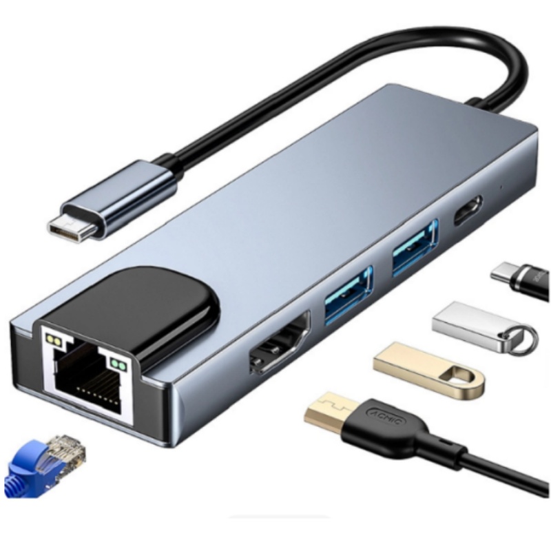Type-C 5-in-1 多機能ラップトップアダプタードッ - Laptop Accessories Hub のレビューと価格
