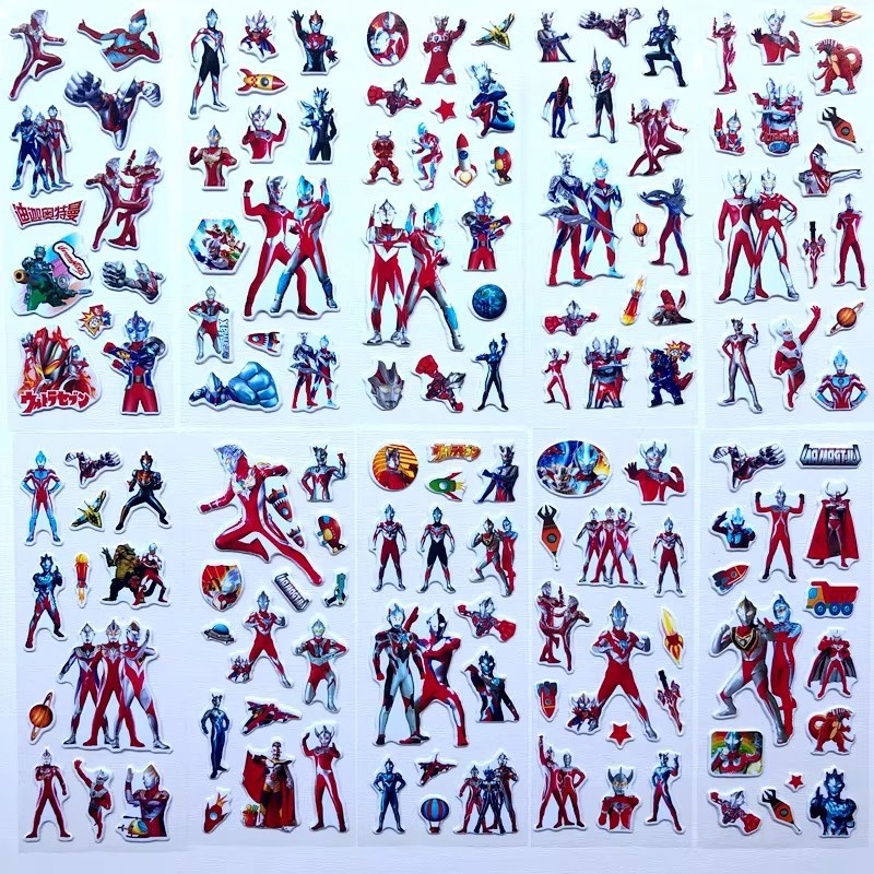 10枚入り ウルトラマン 3D バブルステッカー - アニメ - Good Laptop Accessories のレビューと価格