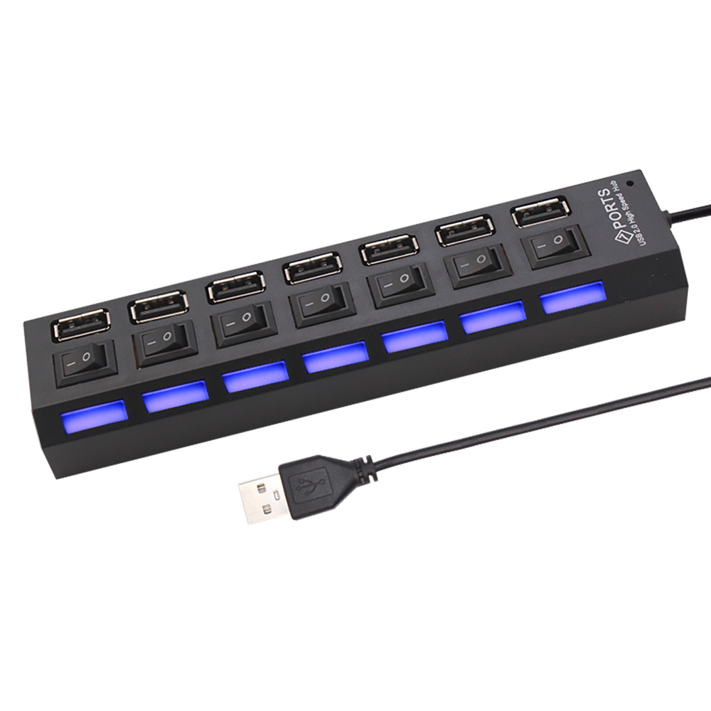 7 ポート USB 2.0 ハブスプリッターラップトップコン - Laptop Accessories Hub のレビューと価格